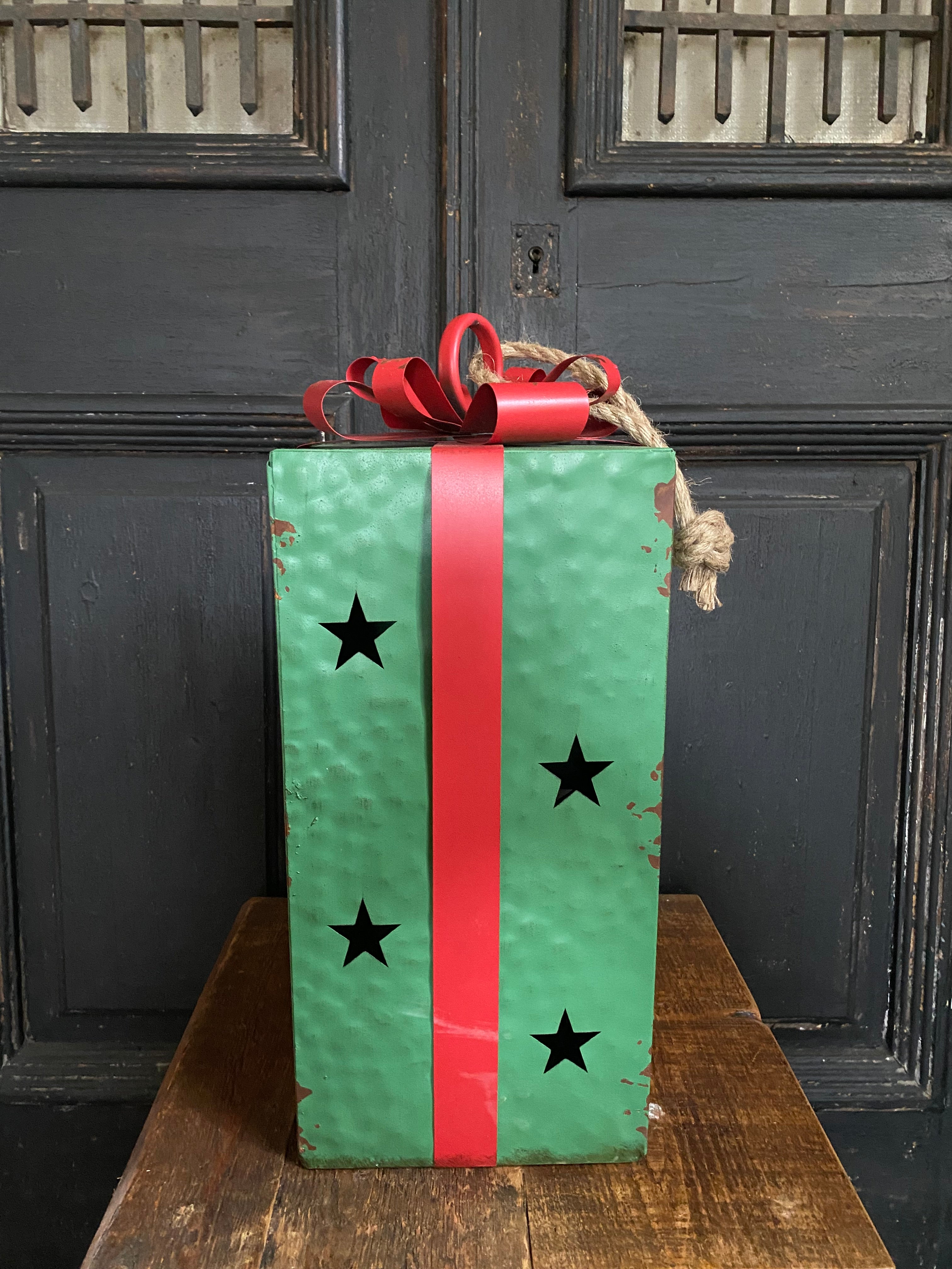 Gekleurde kerst cadeau box ; groen middel box