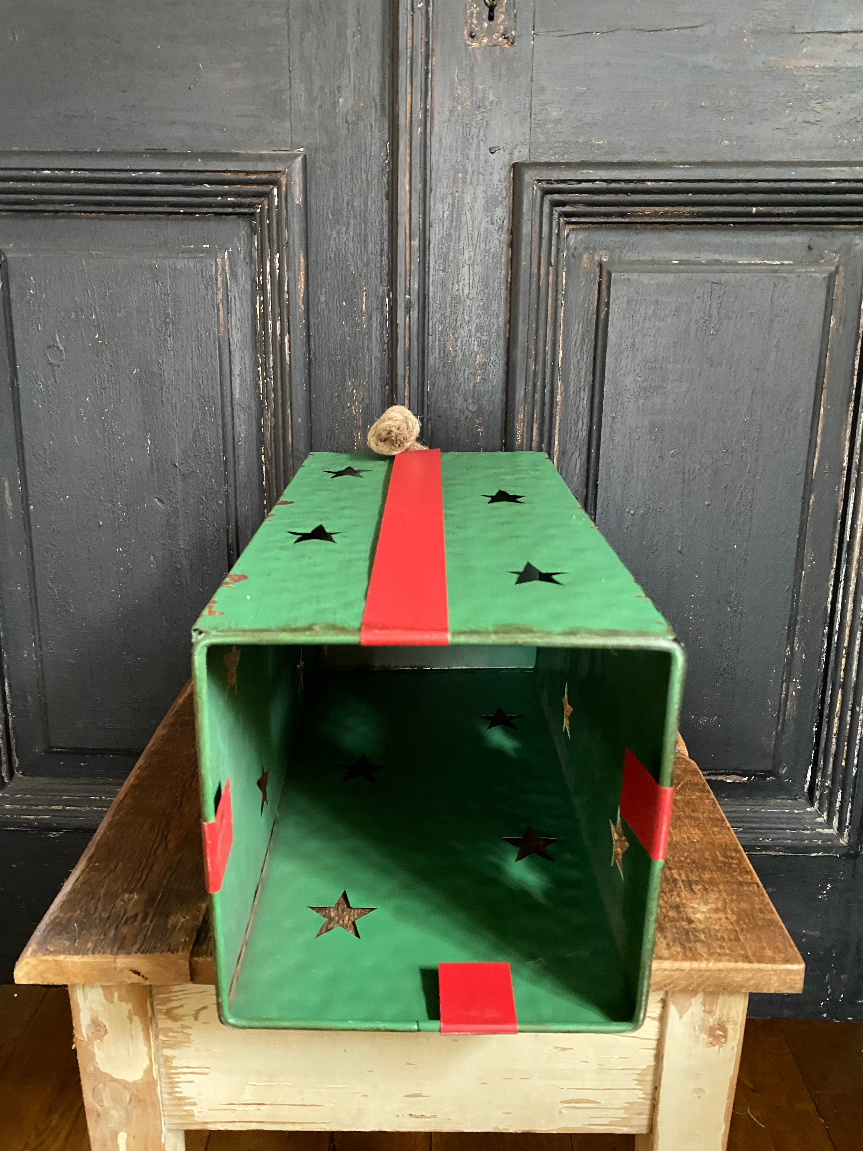 Gekleurde kerst cadeau box ; groen middel box