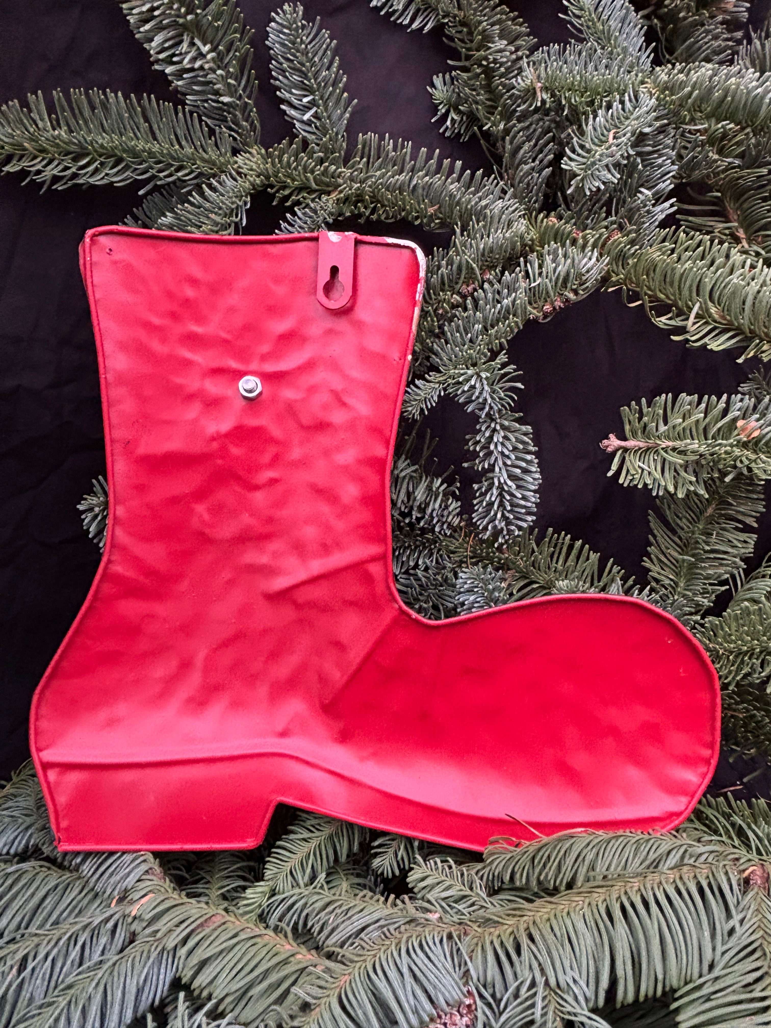 leuke KERST LAARS ijzer rood met ophang touw