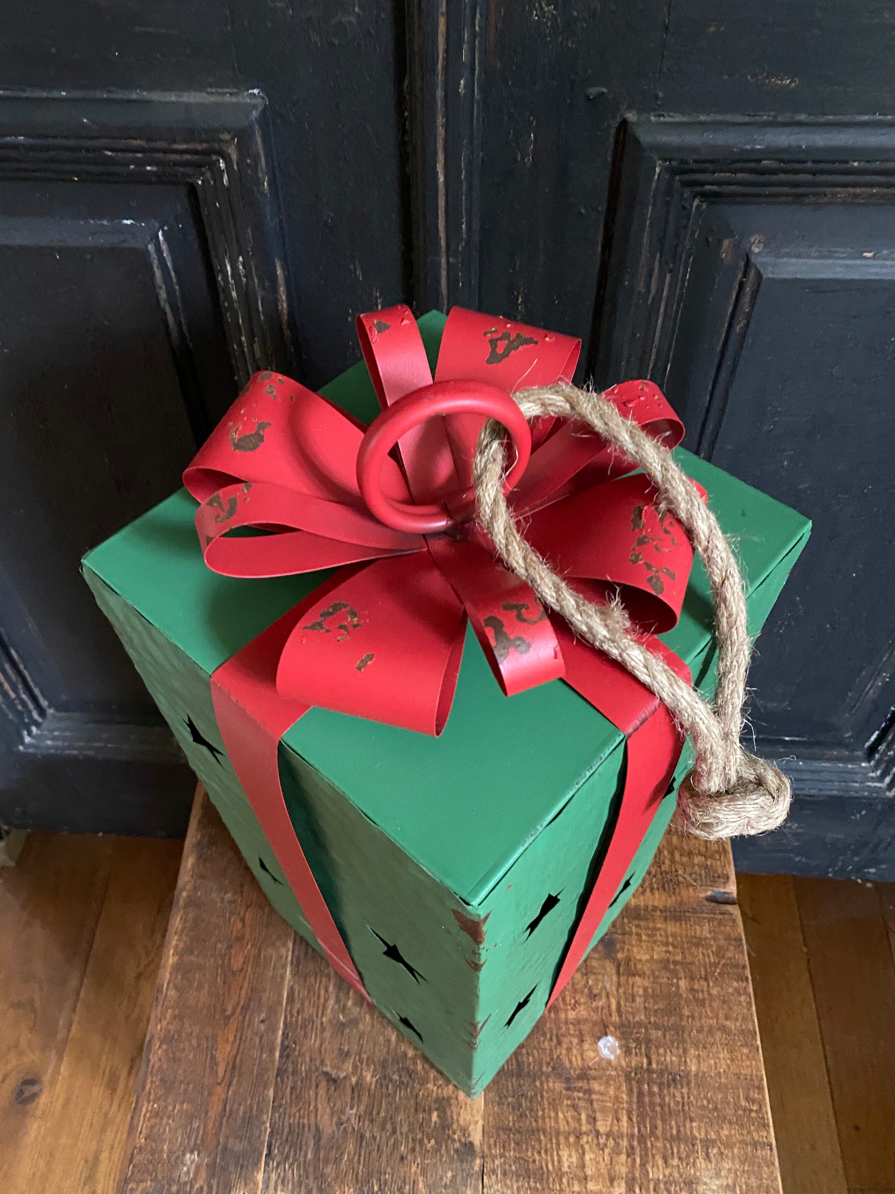 Gekleurde kerst cadeau box ; groen middel box