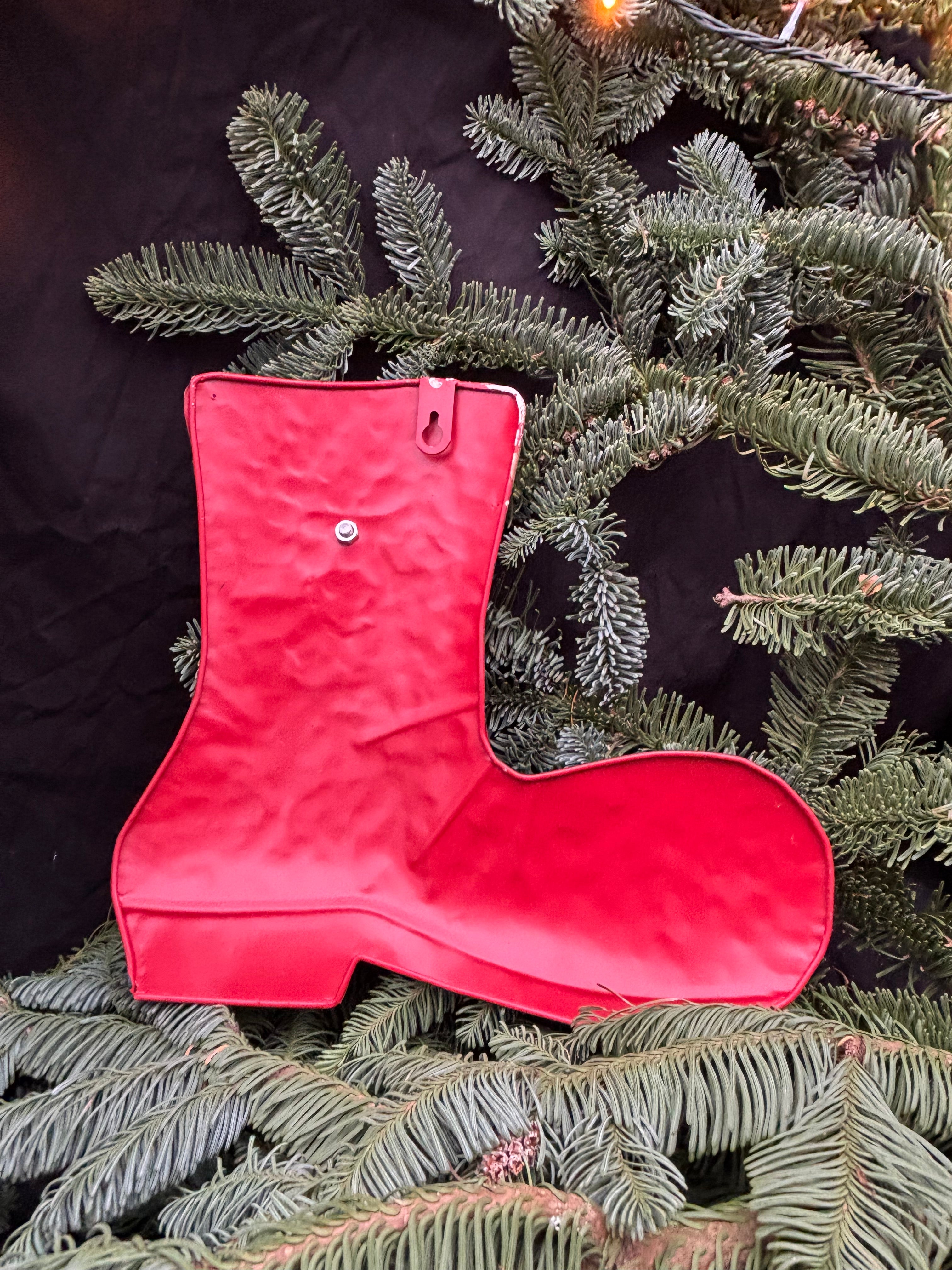 leuke KERST LAARS ijzer rood met ophang touw