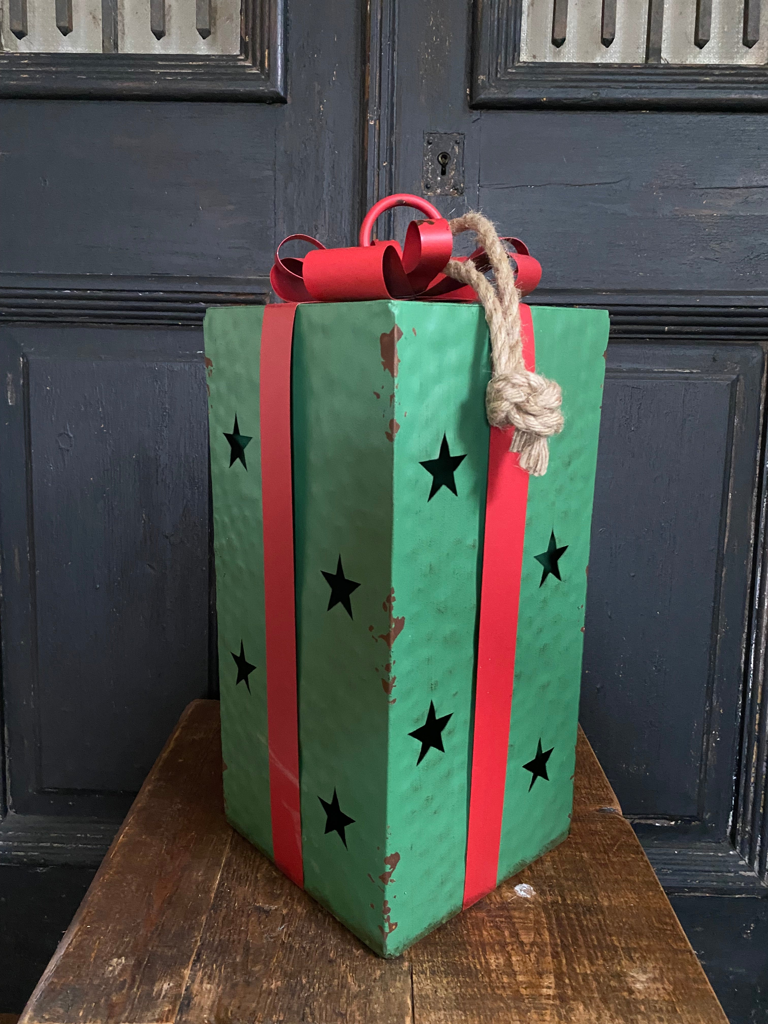 Gekleurde kerst cadeau box ; groen middel box