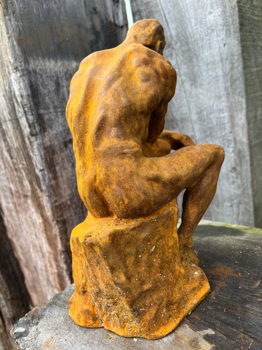 Gietijzeren beeld "de Denker" Rodin - Brocante bij Ingie